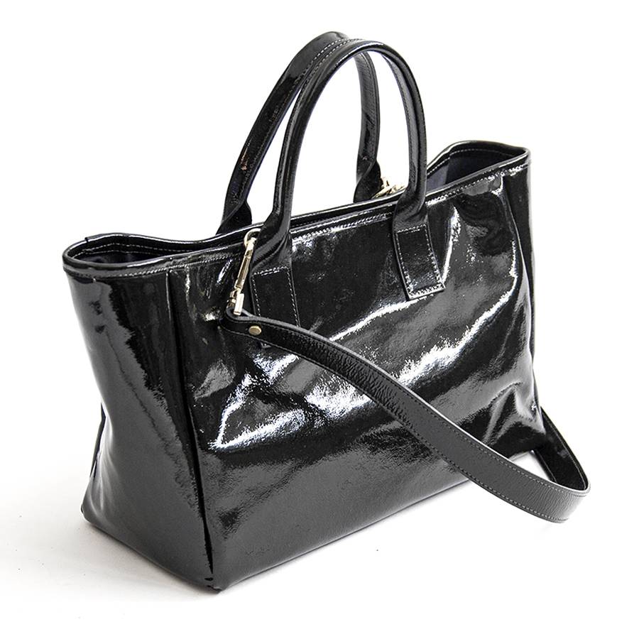 Laura Di Maggio MILANO VERNICE – borsa in pelle verniciata nera Fino Al -60%
