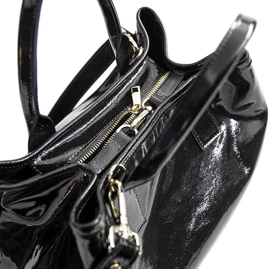 Laura Di Maggio MILANO VERNICE – borsa in pelle verniciata nera Fino Al -60%