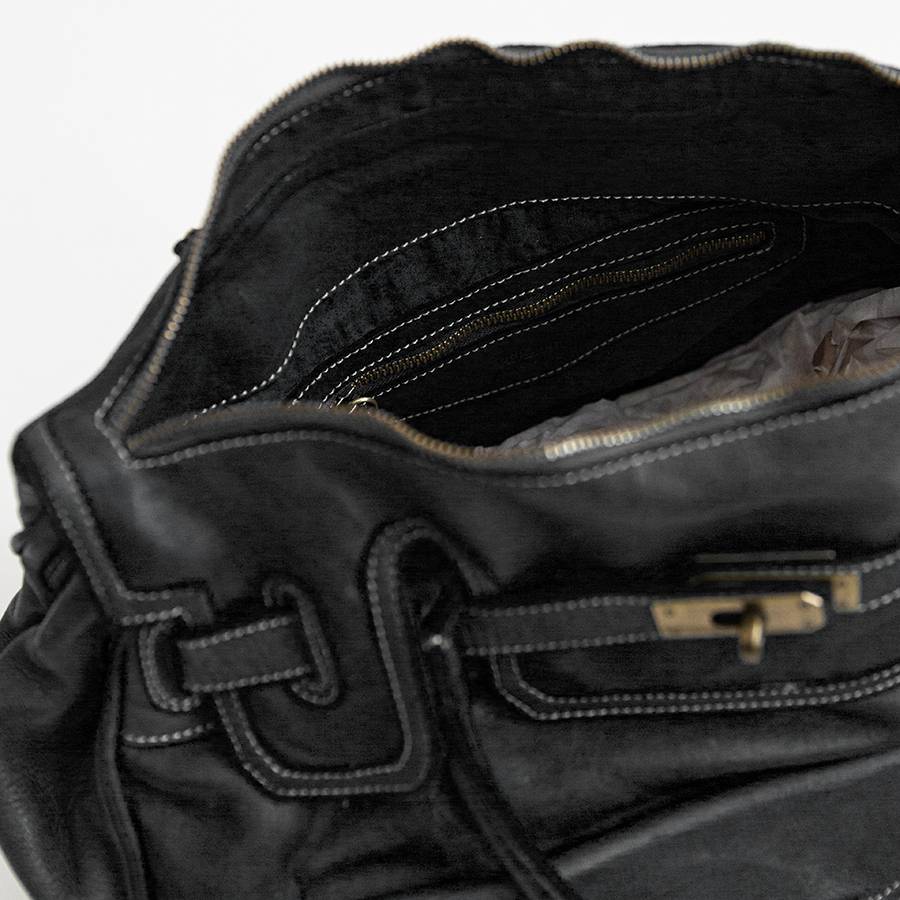 Laura Di Maggio GINEVRA – borsa in pelle slavata nera Shopping Online