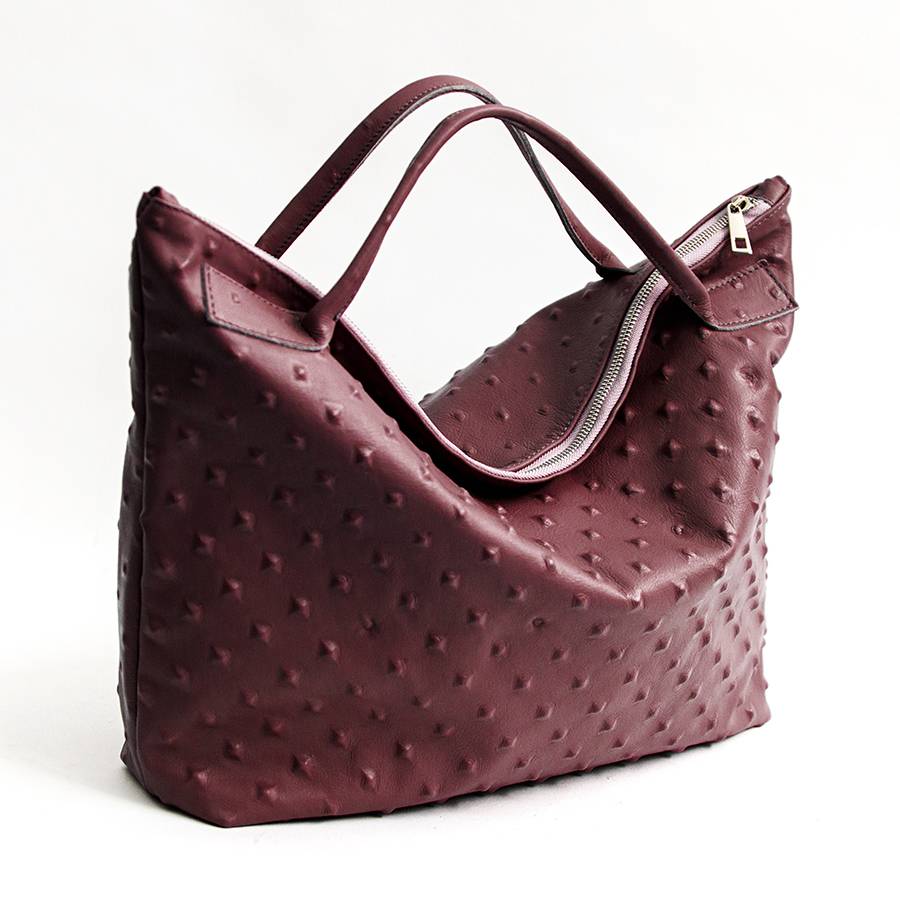 Laura Di Maggio BIKER – borsa in pelle soft stampa chiodo bordeaux Prezzo Ridotto