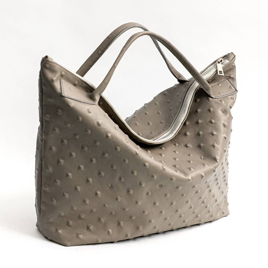 Laura Di Maggio BIKER – borsa in pelle soft stampa chiodo taupe Novità
