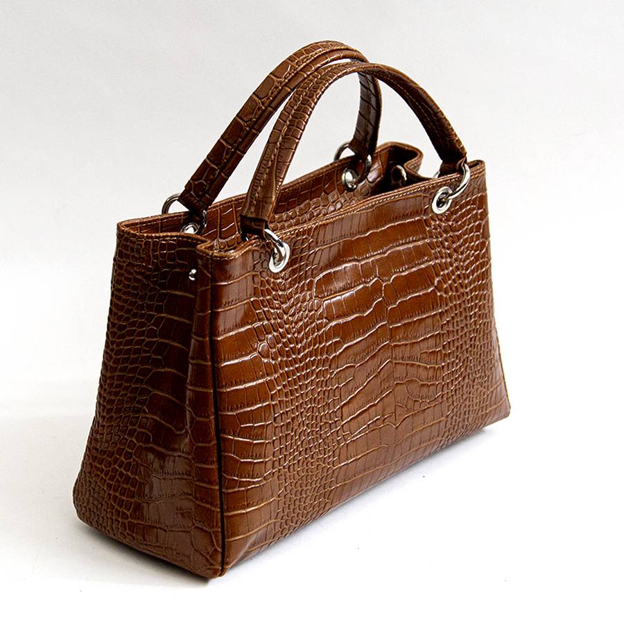 Laura Di Maggio MISTY – bauletto in pelle stampa cocco cuoio Presa
