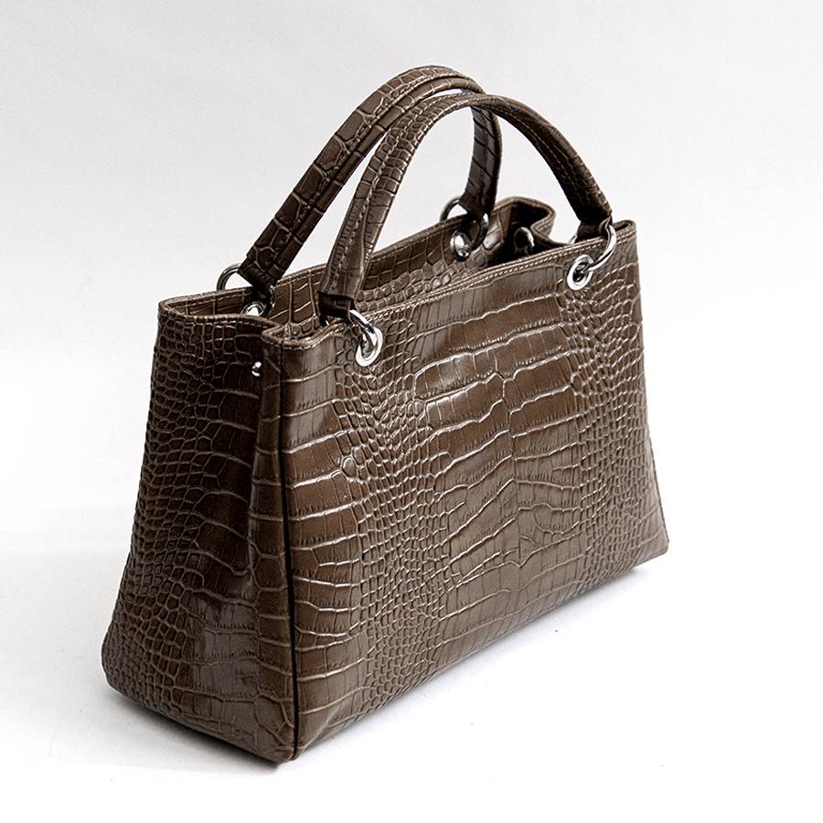Laura Di Maggio MISTY – bauletto in pelle stampa cocco taupe Economico