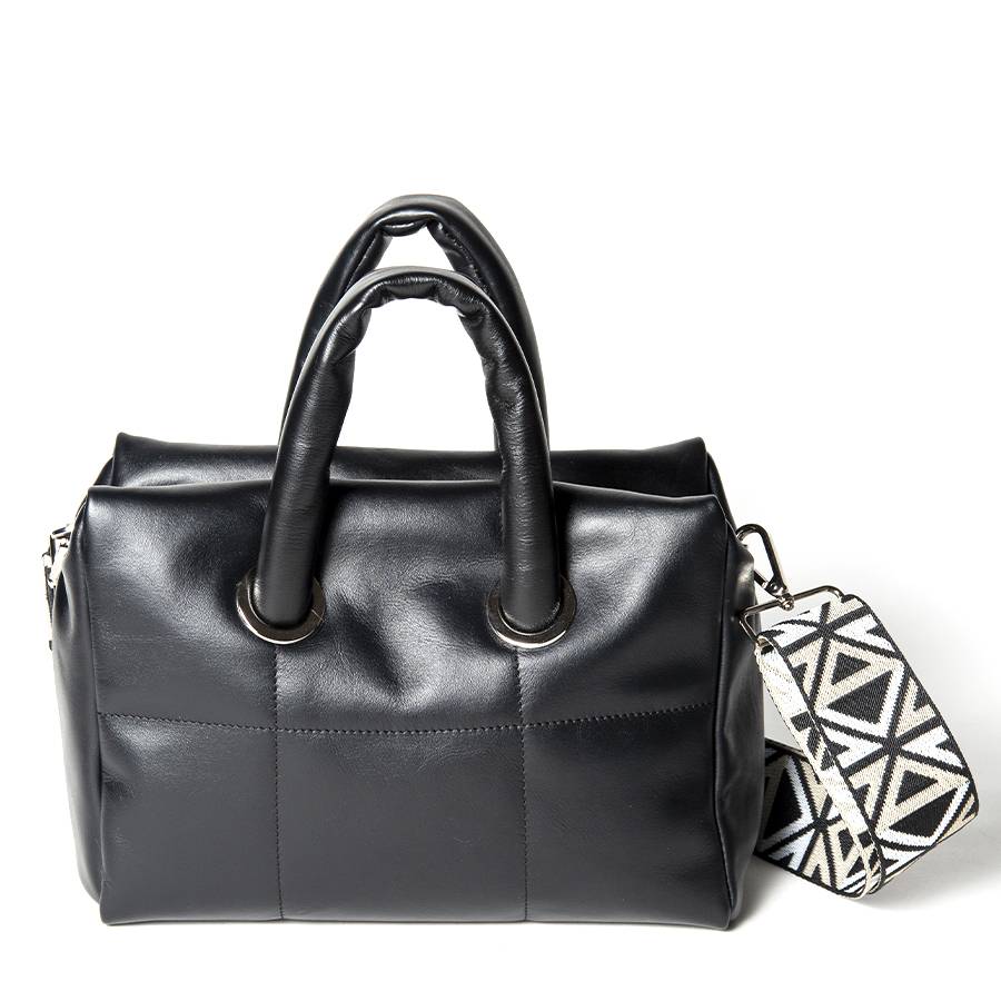 Laura Di Maggio GIOY BIG – Tote bag in nappa trapuntata nera In Vendita