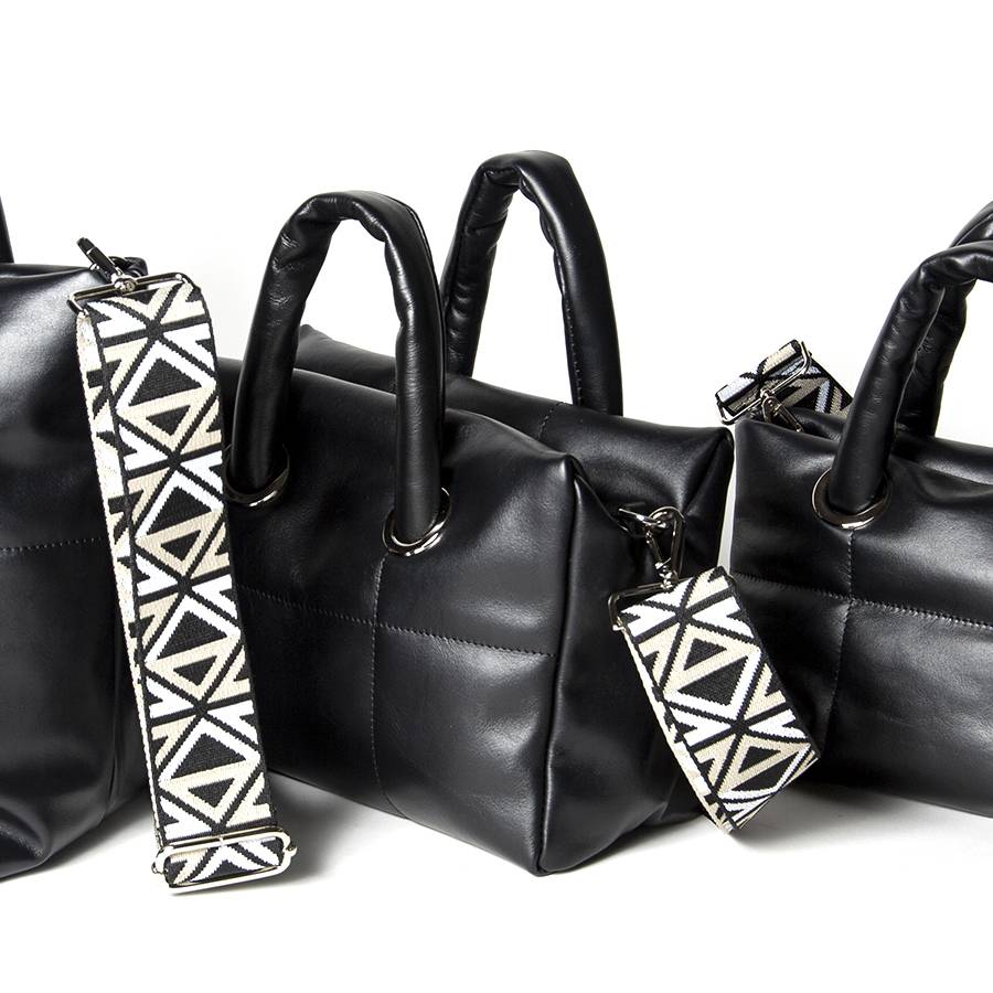 Laura Di Maggio GIOY BIG – Tote bag in nappa trapuntata nera In Vendita