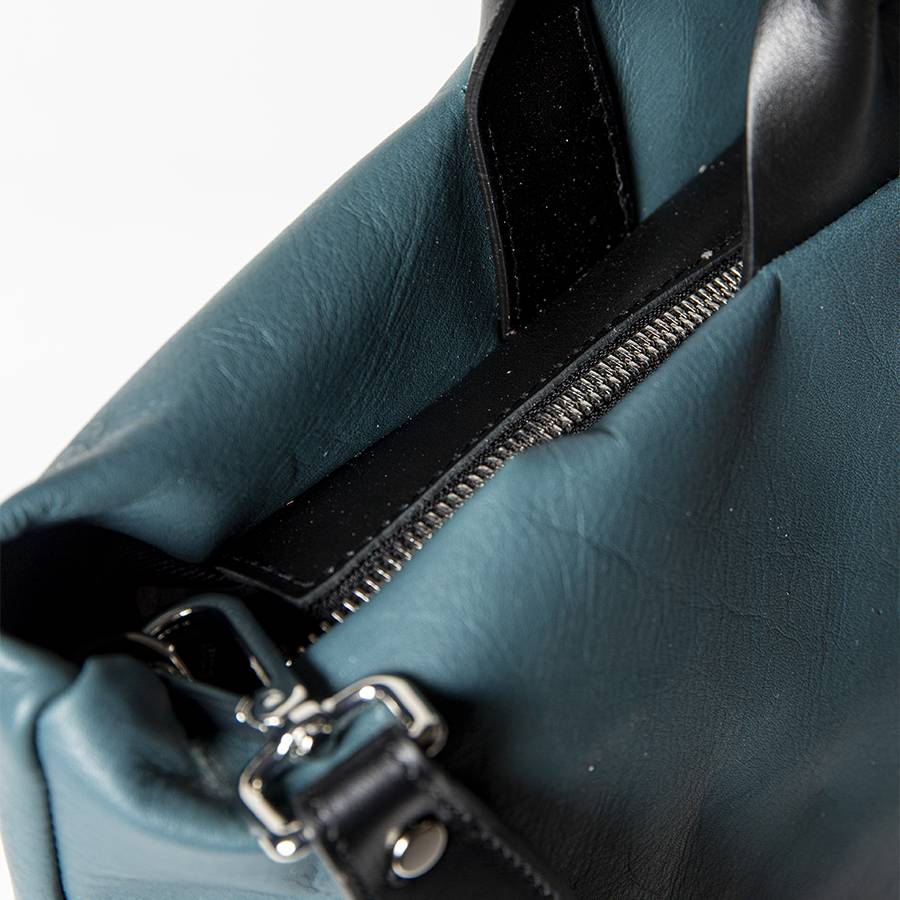Laura Di Maggio IOLE – shopping in pelle nappa petrolio Hotsell
