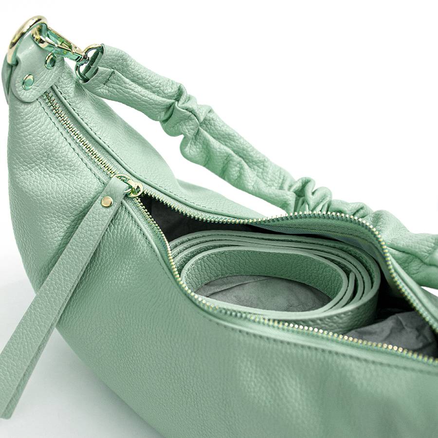 Laura Di Maggio SUSAN – Baguette in pelle verde menta Nuovo