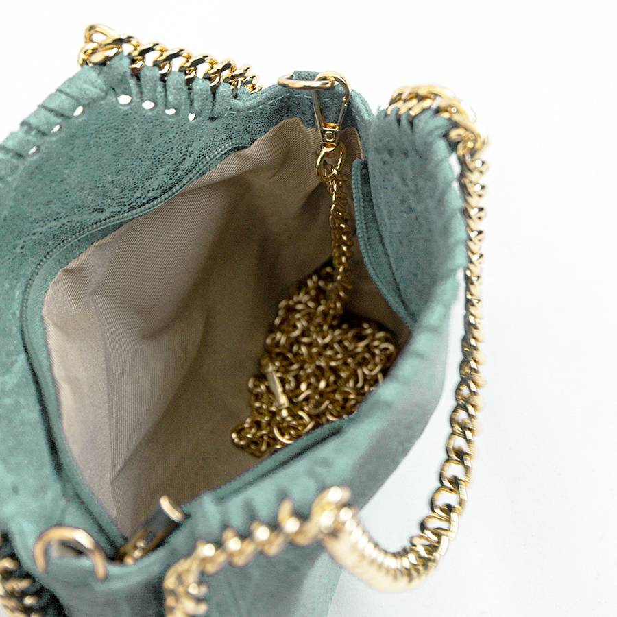 Laura Di Maggio LUMI – Borsa con catene in pelle vintage menta Spedizione Gratuita
