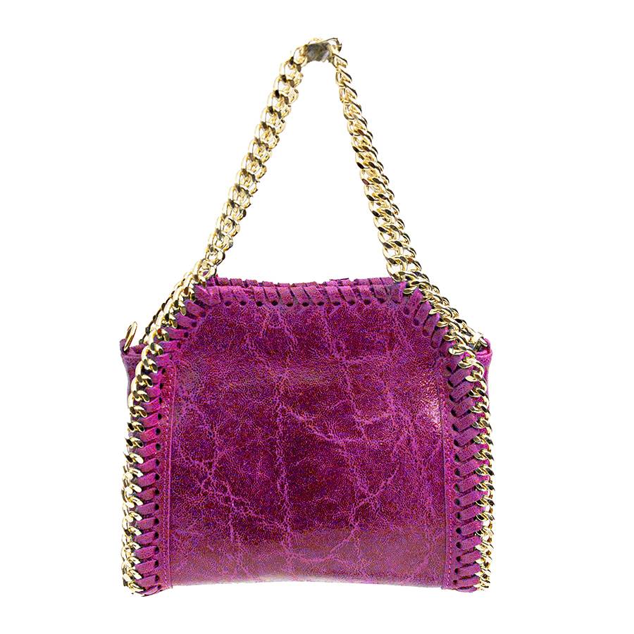 Laura Di Maggio LUMI – Borsa con catene in pelle vintage fuxia Pezzi Unici