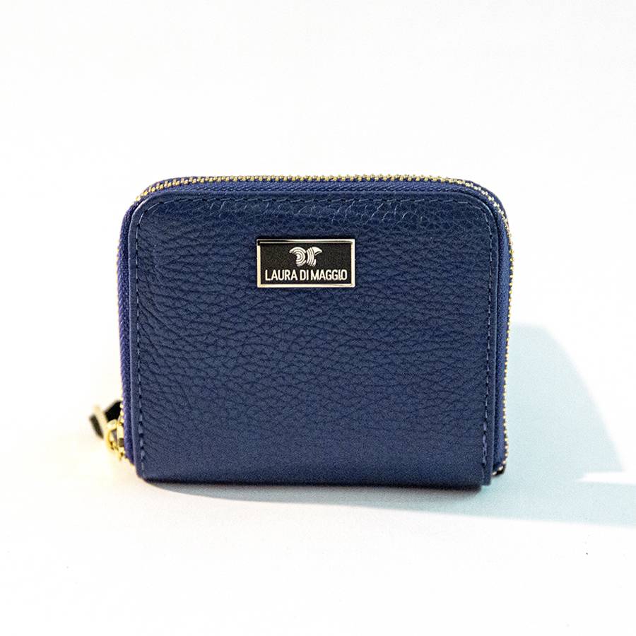 Laura Di Maggio PORTAFOGLIO Mini in pelle blu Presa