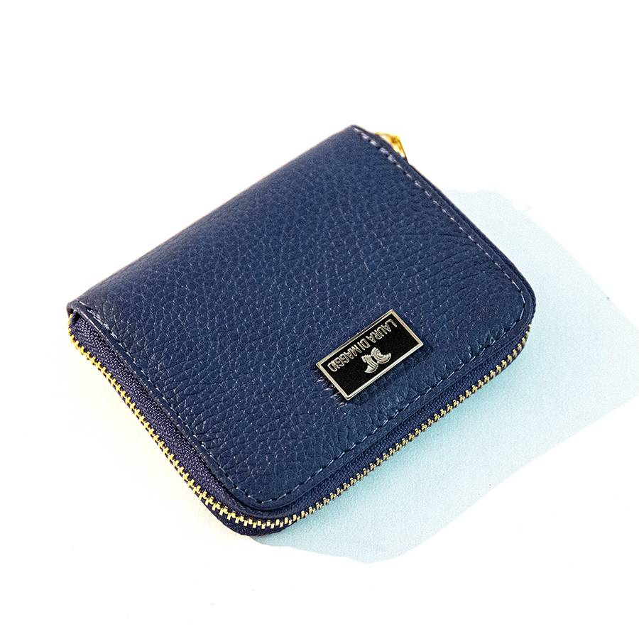 Laura Di Maggio PORTAFOGLIO Mini in pelle blu Presa