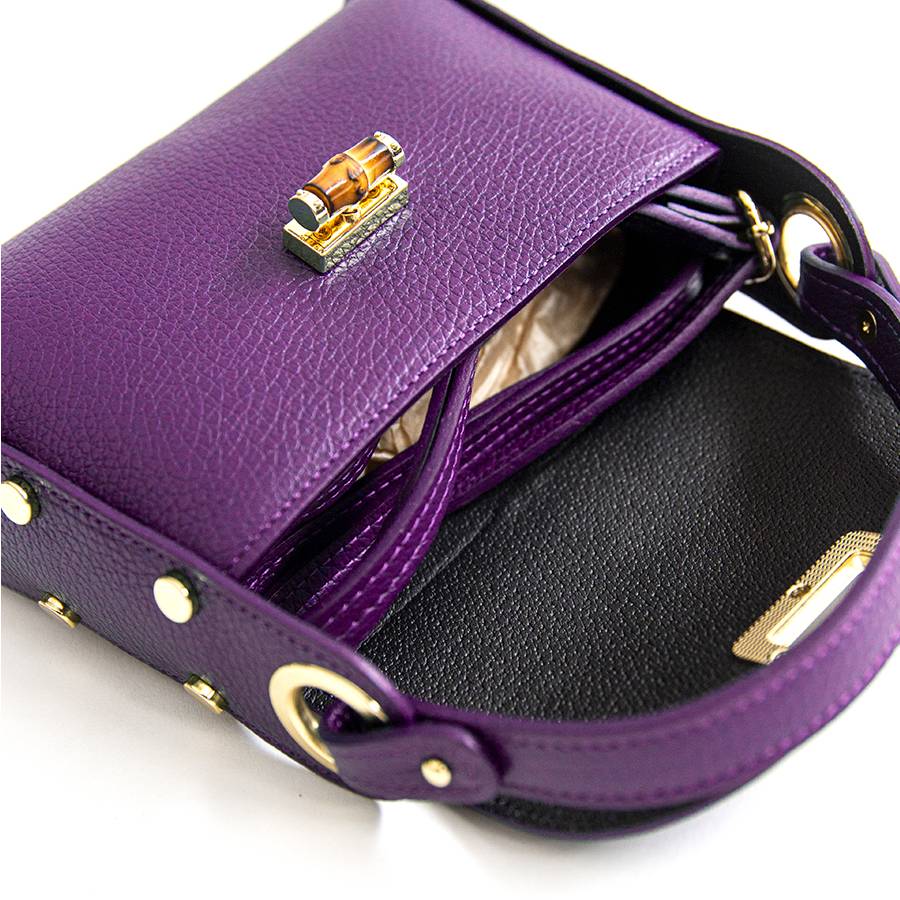 Laura Di Maggio BAMBU’ – borsetta con borchie in pelle viola Soddisfazione Garantita