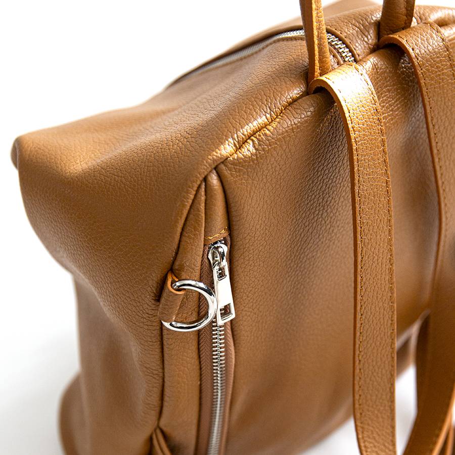 Laura Di Maggio FLIP – Zaino con zip in pelle cuoio Consegna Veloce