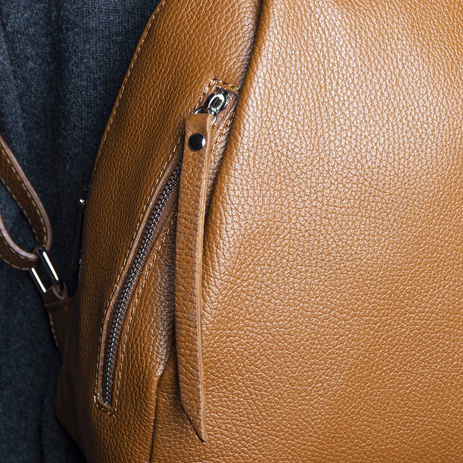 Laura Di Maggio ZIP – zainetto in pelle dollaro cuoio Economico