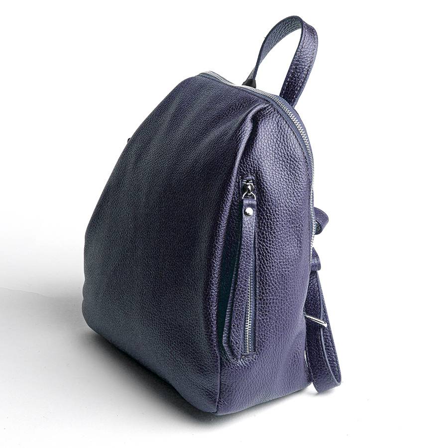 Laura Di Maggio ZIP – zainetto in pelle dollaro blu notte In Vendita