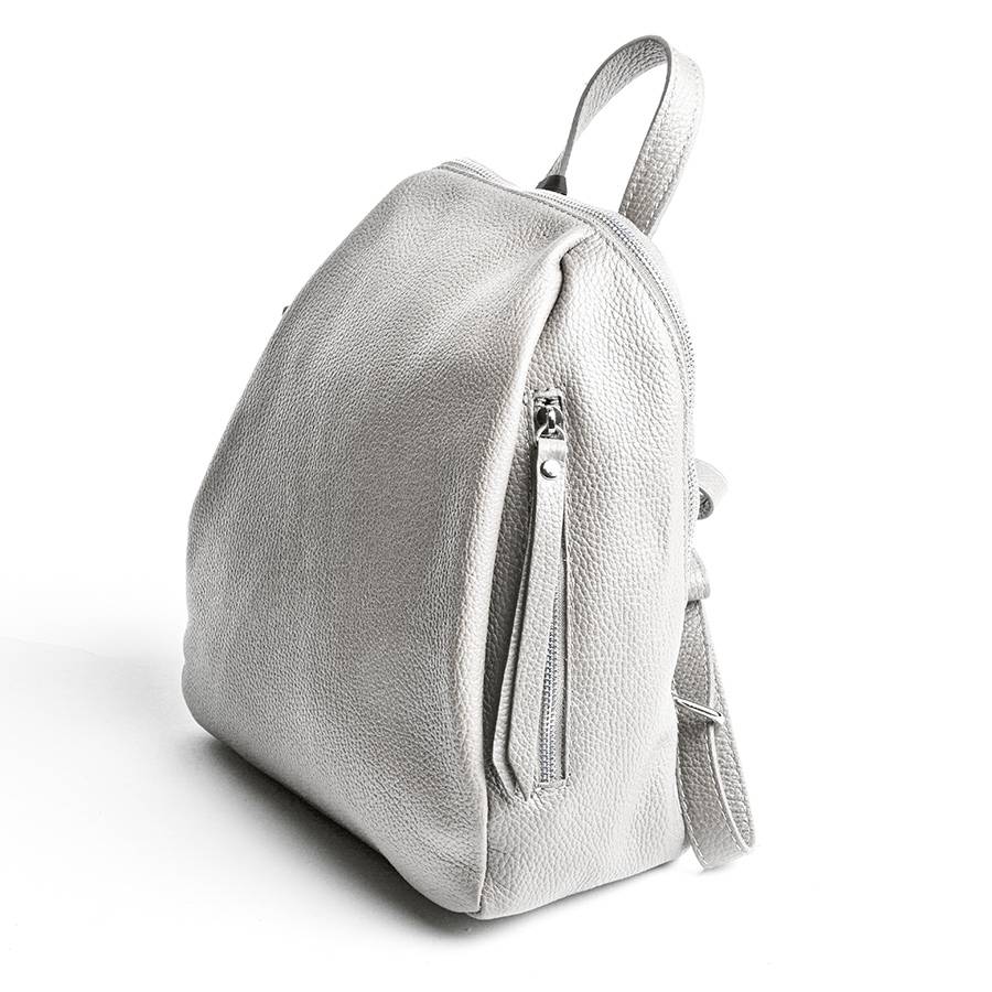 Laura Di Maggio ZIP – zainetto in pelle dollaro latte Offerte