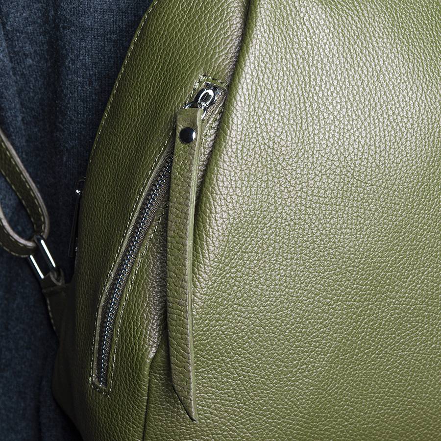 Laura Di Maggio ZIP – zainetto in pelle dollaro oliva Vendita Economica