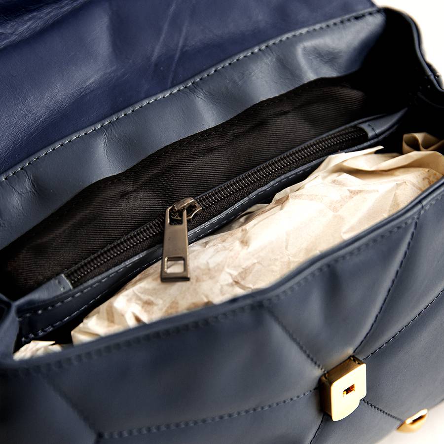 Laura Di Maggio MUSA – borsa in pelle nappa trapuntata con borchie notte Qualità