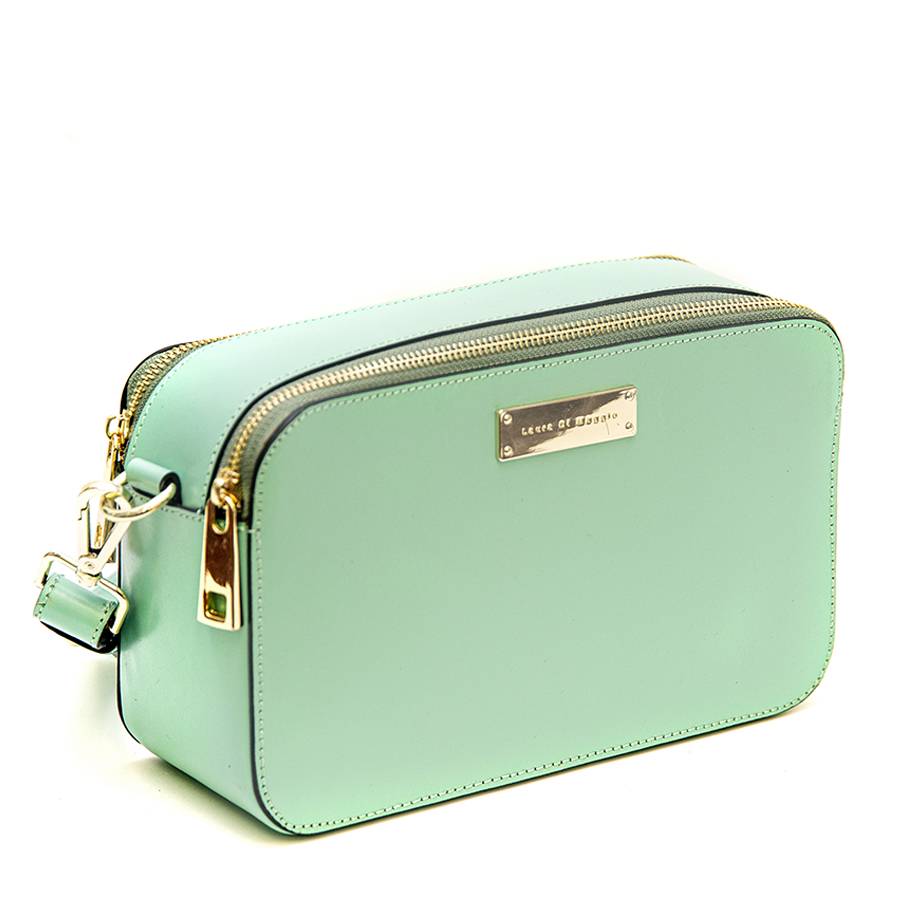 Laura Di Maggio ANDY – Borsa saponetta in pelle turchese Consegna Veloce