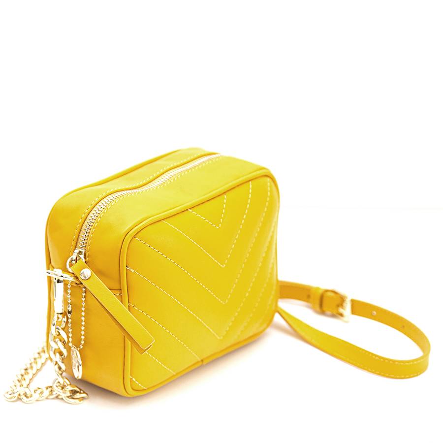 Laura Di Maggio COCCA – Borsa da Sera in Pelle Soft Trapuntato – Senape Shopping Online