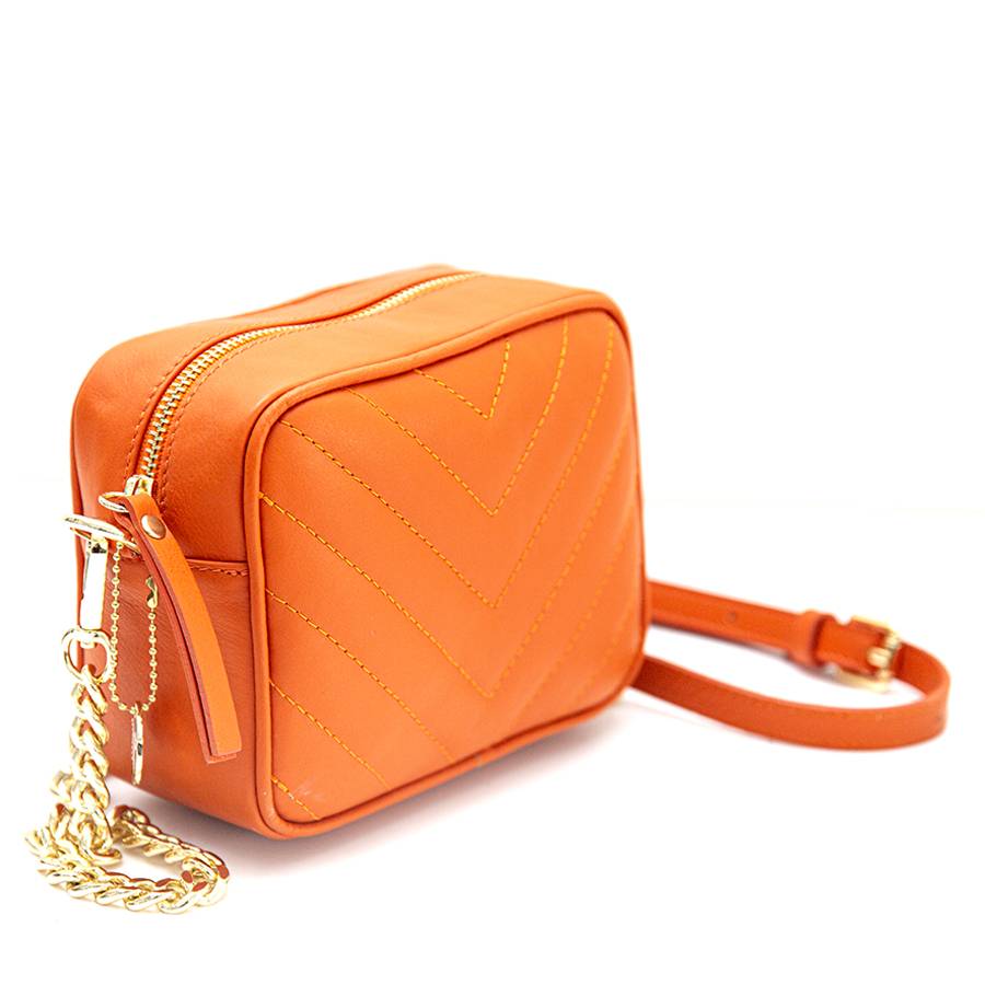 Laura Di Maggio COCCA – Borsa da Sera in Pelle Soft Trapuntato – Arancione Affare Del Giorno
