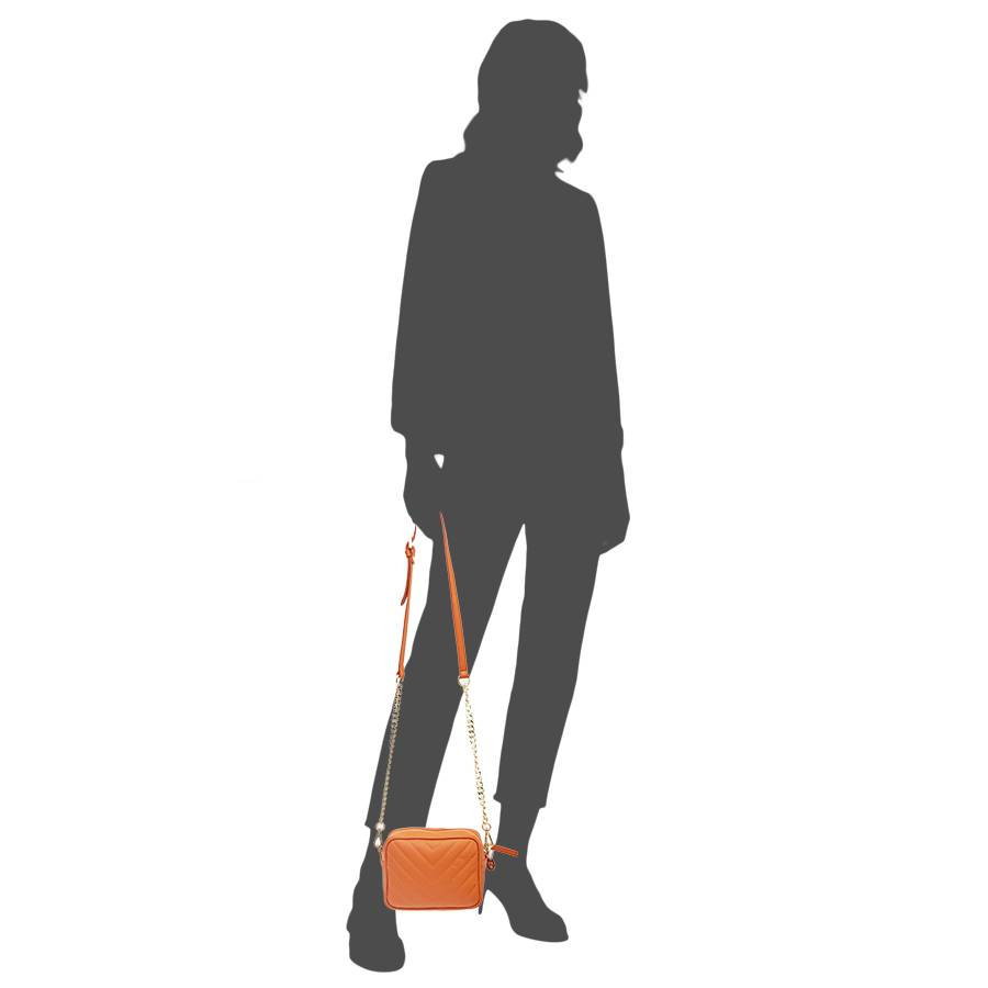 Laura Di Maggio COCCA – Borsa da Sera in Pelle Soft Trapuntato – Arancione Affare Del Giorno