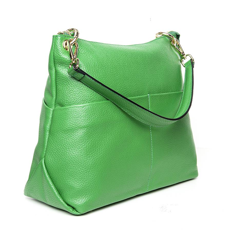 Laura Di Maggio NINA – borsa a spalla in pelle dollaro verde Prezzo Ridotto