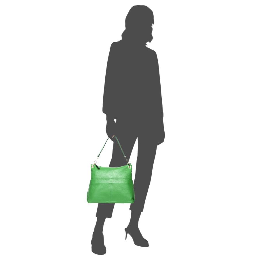 Laura Di Maggio NINA – borsa a spalla in pelle dollaro verde Prezzo Ridotto