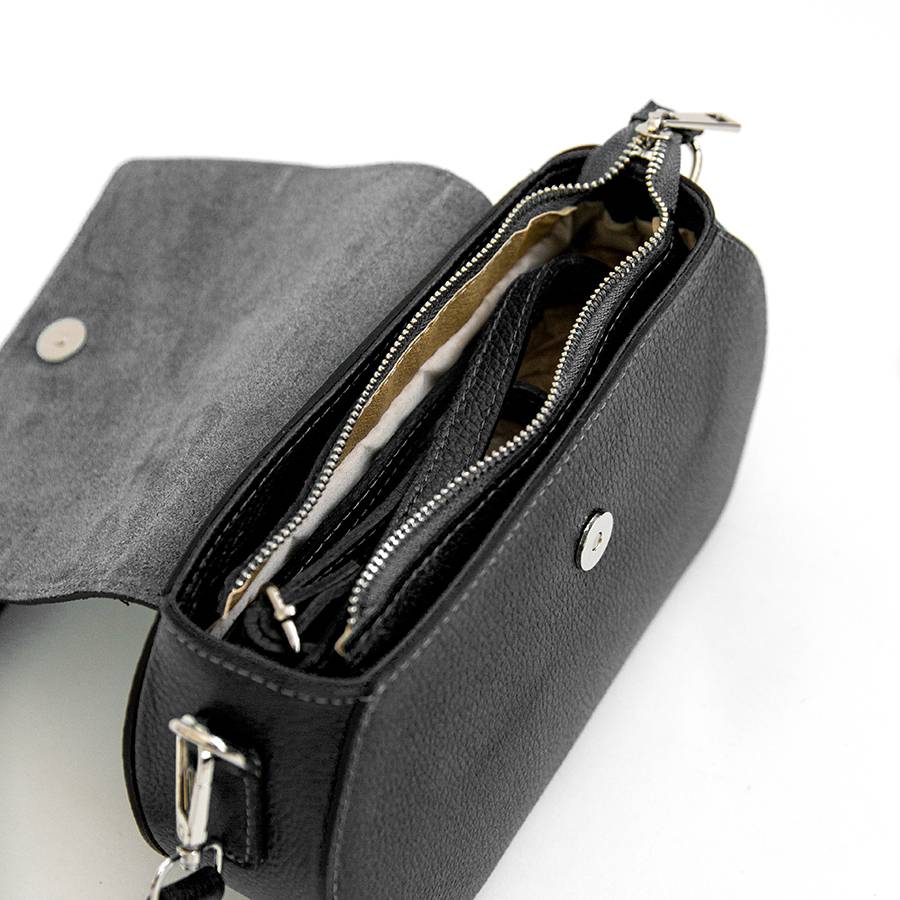 Laura Di Maggio HEDY – Postina con patta in pelle nera Economico