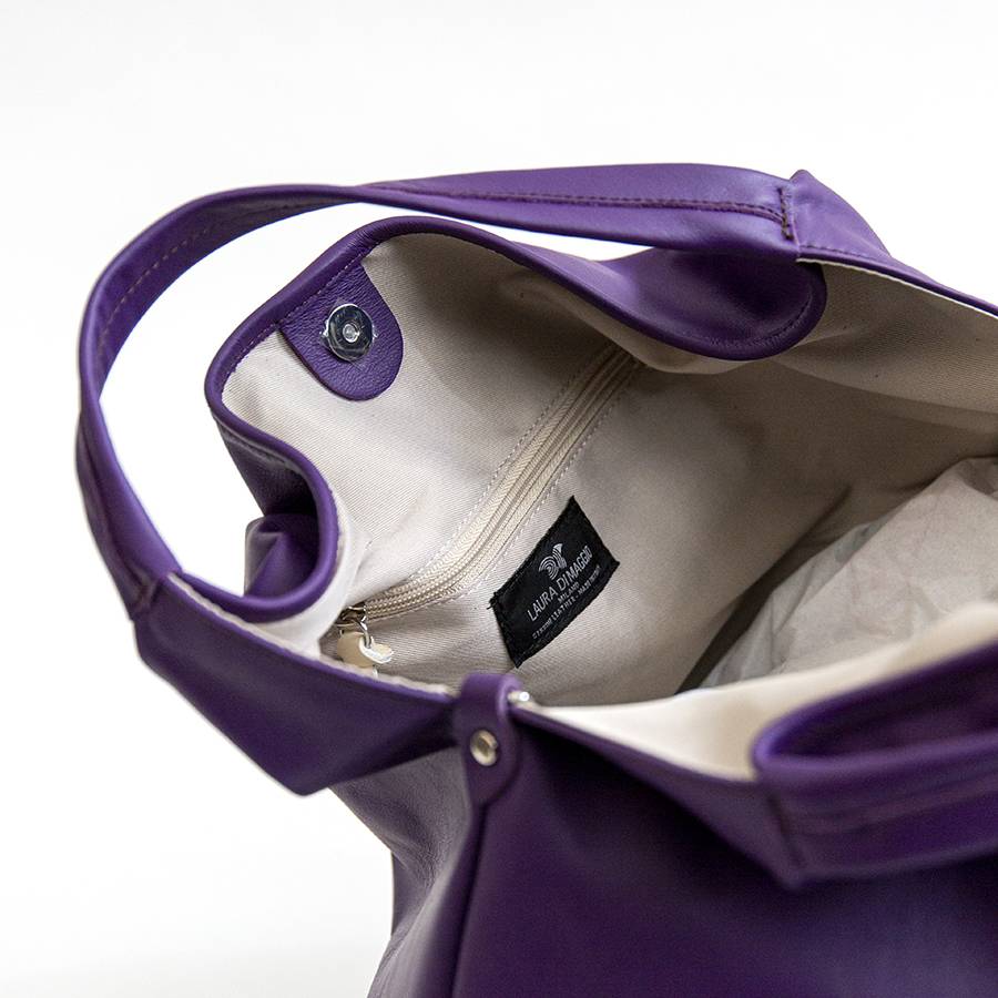 Laura Di Maggio ELSA – Sacca maxi in pelle nappa viola Saldi