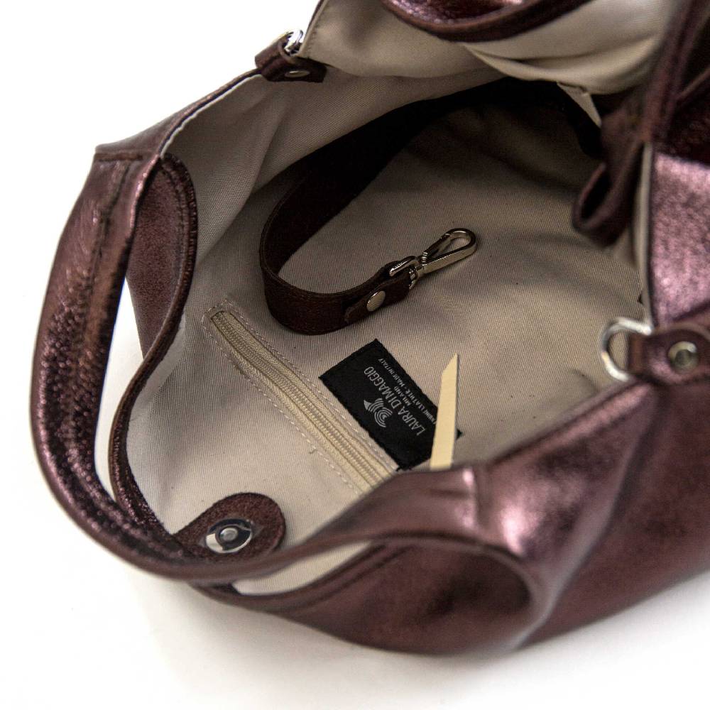 Laura Di Maggio ELSA M – Sacca in pelle laminata ebano Hotsell