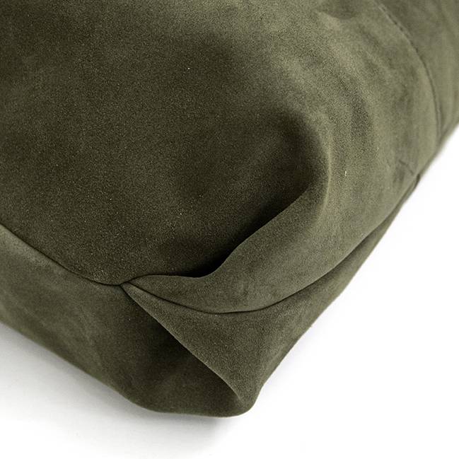 Laura Di Maggio LE SAC – sacca in pelle camoscio verde militare Saldi Di Fabbrica