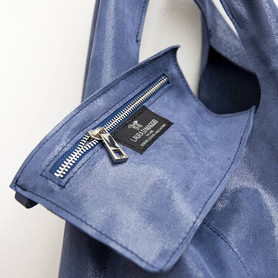 Laura Di Maggio LE SAC – sacca in pelle glitter blu Nuova