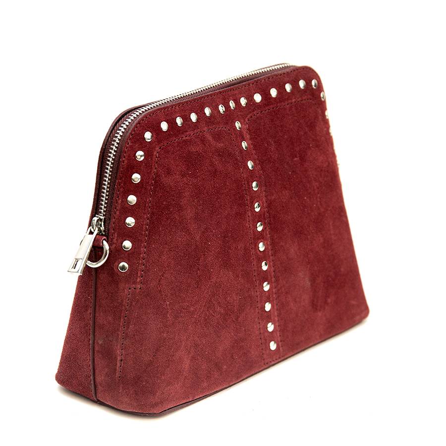 Laura Di Maggio DOROTEA – Borsa in Pelle da Sera – Camoscio Bordeaux Promozione Limitata