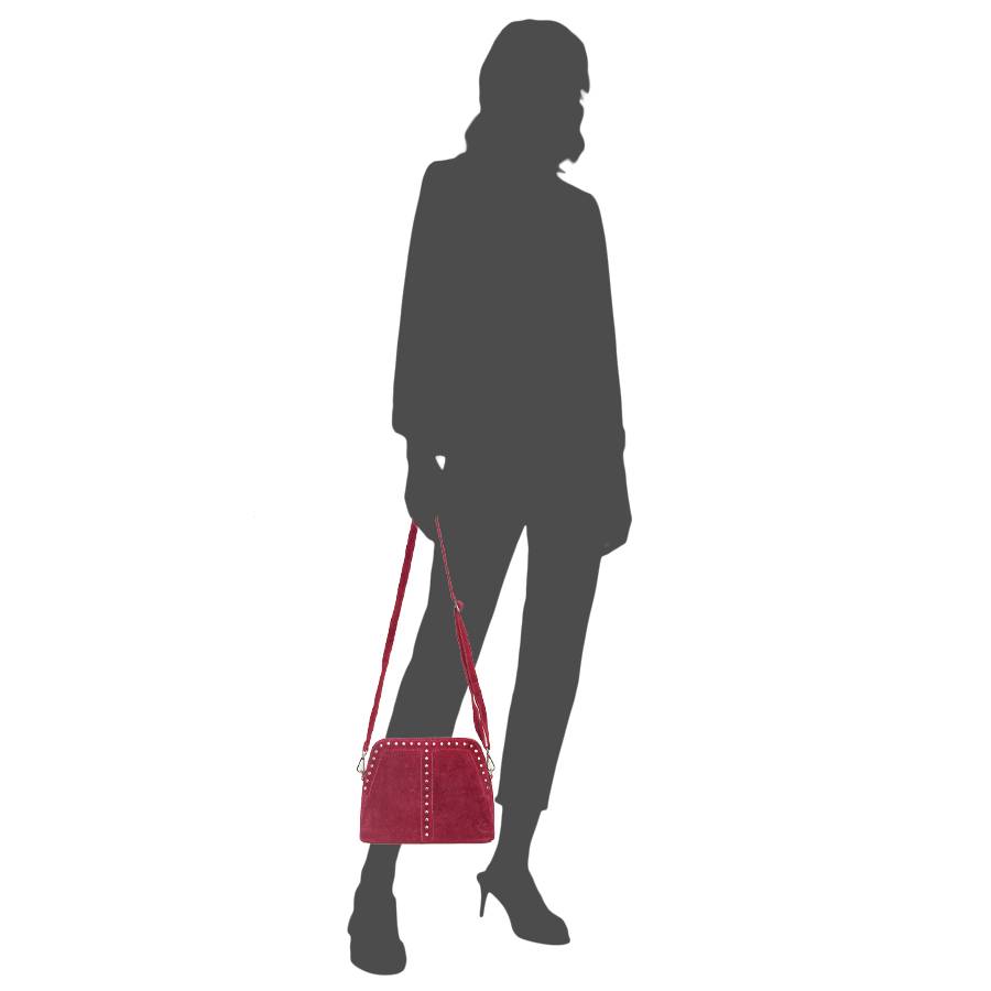 Laura Di Maggio DOROTEA – Borsa in Pelle da Sera – Camoscio Bordeaux Promozione Limitata