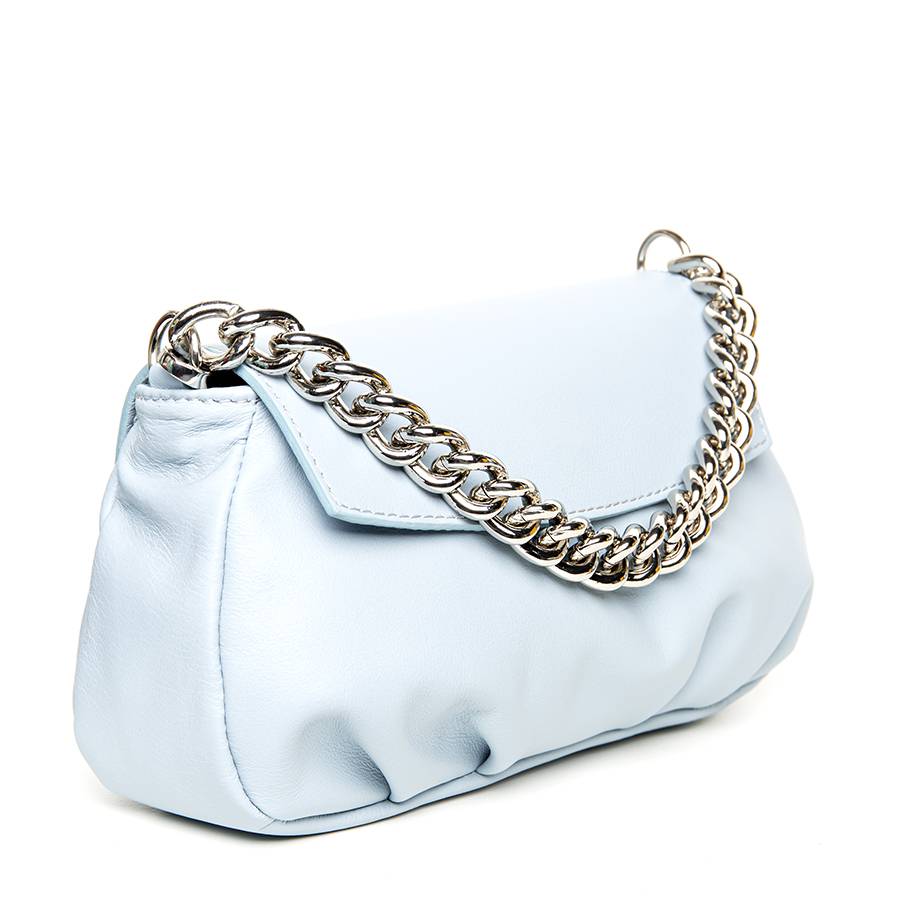 Laura Di Maggio BONBON – Borsa da sera in pelle soft azzurra 2025