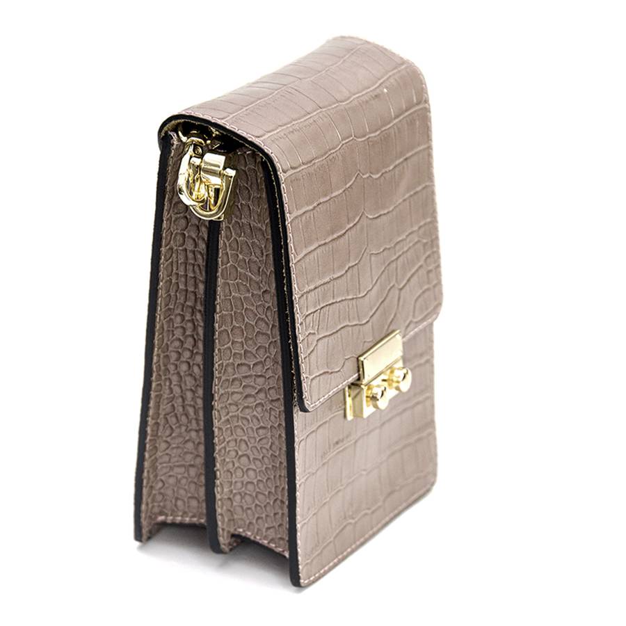 Laura Di Maggio SOIRÉE – Borsa da Sera in Pelle Stampa Cocco – Taupe Vendita