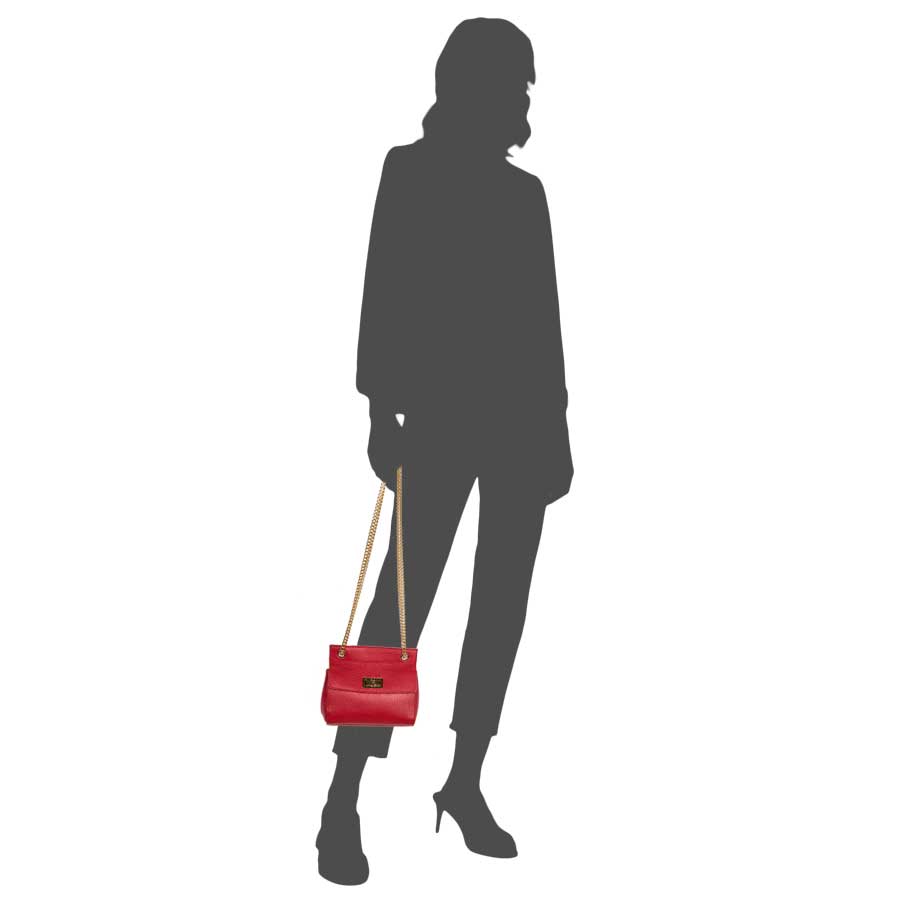 Laura Di Maggio GRETA – mini bag in pelle rossa con manici a catena Promozione Limitata