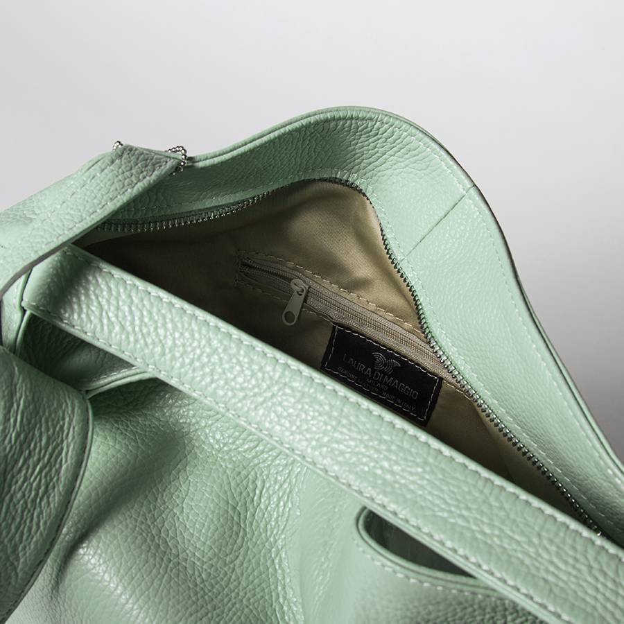 Laura Di Maggio VENICE – Zaino/borsa in pelle dollaro menta Novità