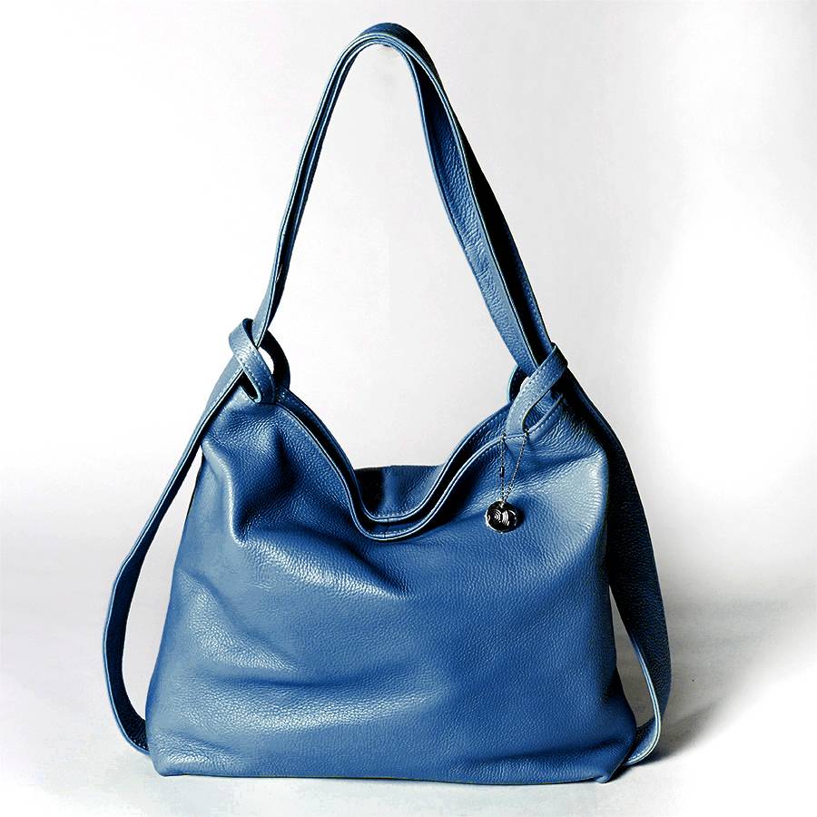 Laura Di Maggio VENICE – Zaino/borsa in pelle dollaro blu jeans Presa