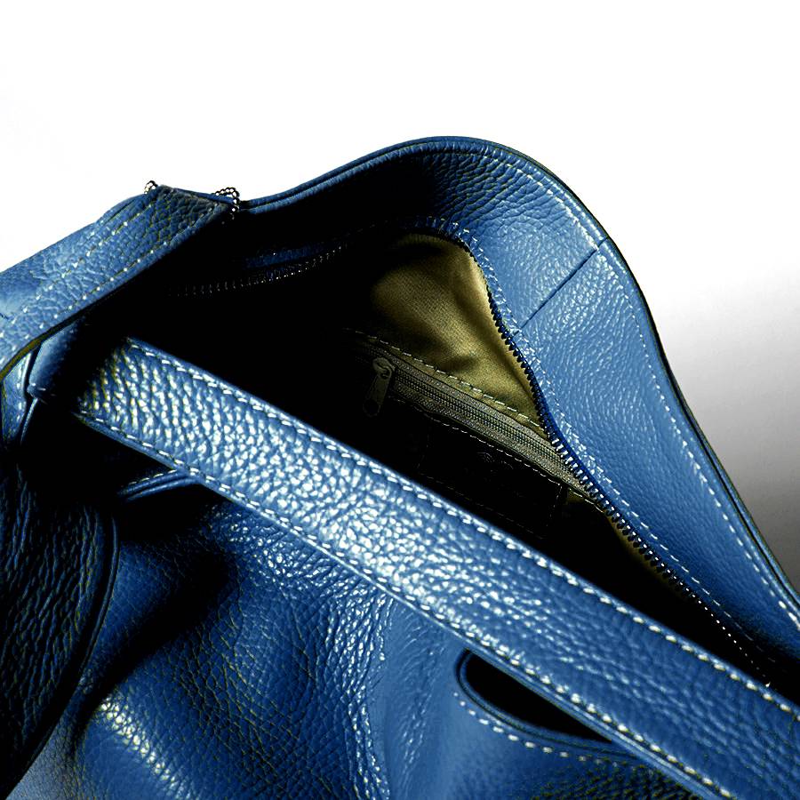 Laura Di Maggio VENICE – Zaino/borsa in pelle dollaro blu jeans Presa