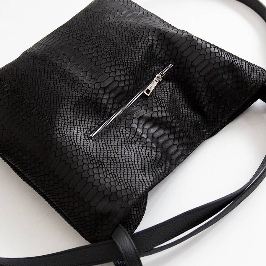Laura Di Maggio VENICE – Zaino/borsa in pelle stampa pitone nero Offerta