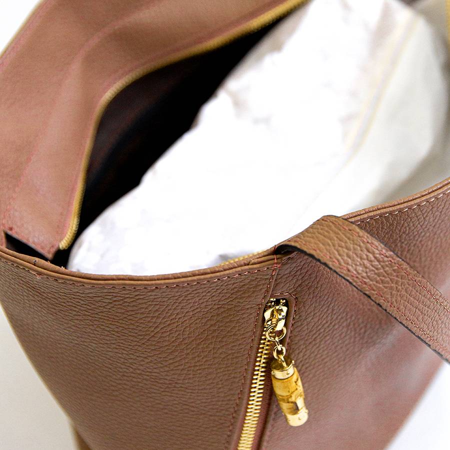 Laura Di Maggio BAMBU’ SHOPPER – Borsa in pelle cuoio Shopping Online