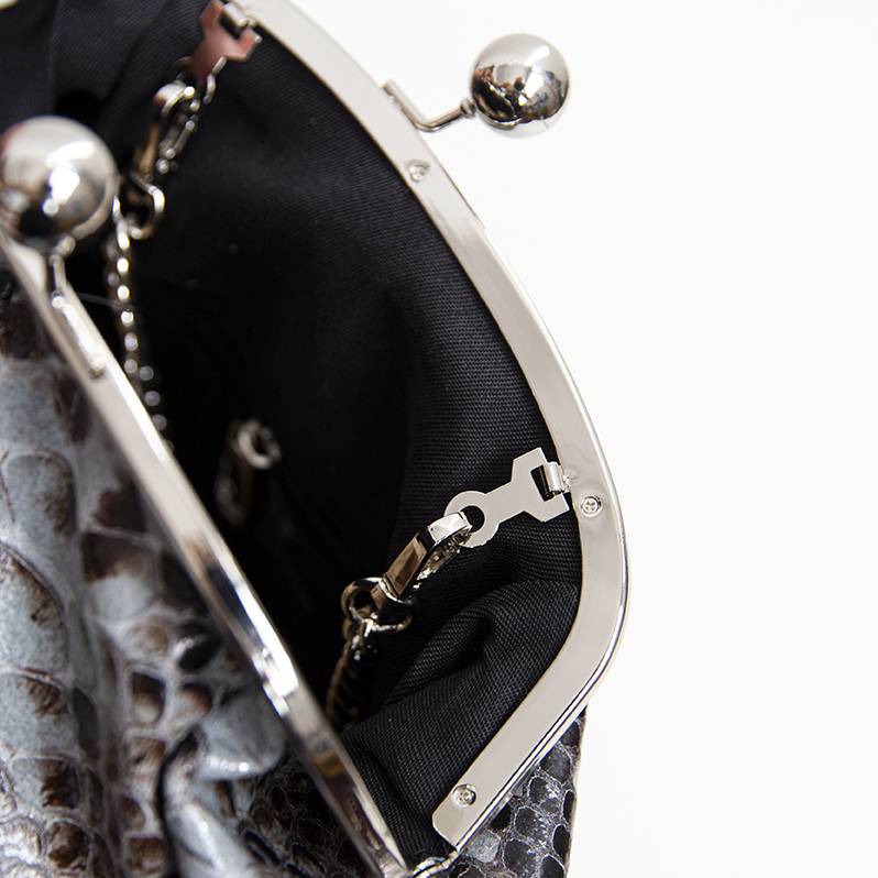 Laura Di Maggio CLUTCH – borsello in pelle stampa pitone azzurro Saldi Di Fabbrica
