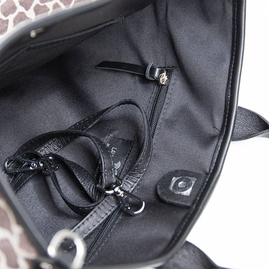 Laura Di Maggio JENNY – Borsa in camoscio stampa giraffa fango Negozio