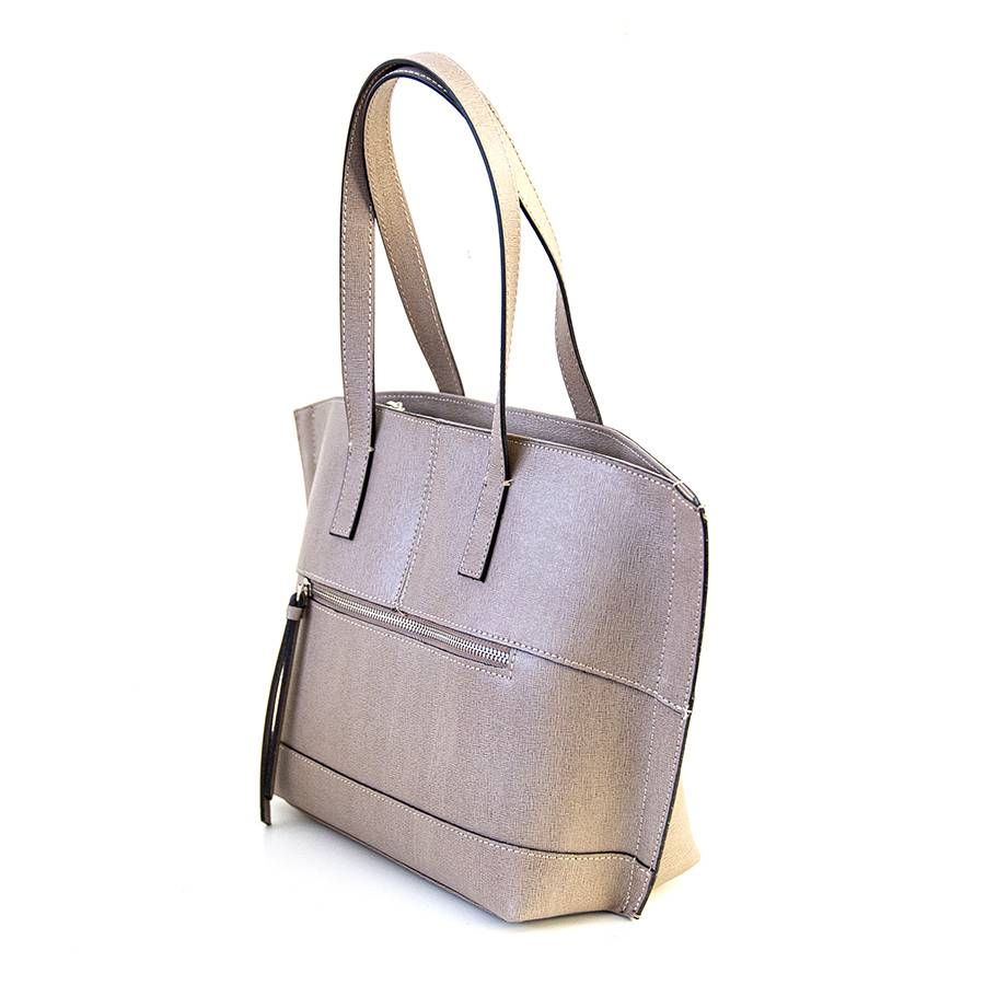 Laura Di Maggio SIMONA – Shopper in pelle saffiano taupe 2025
