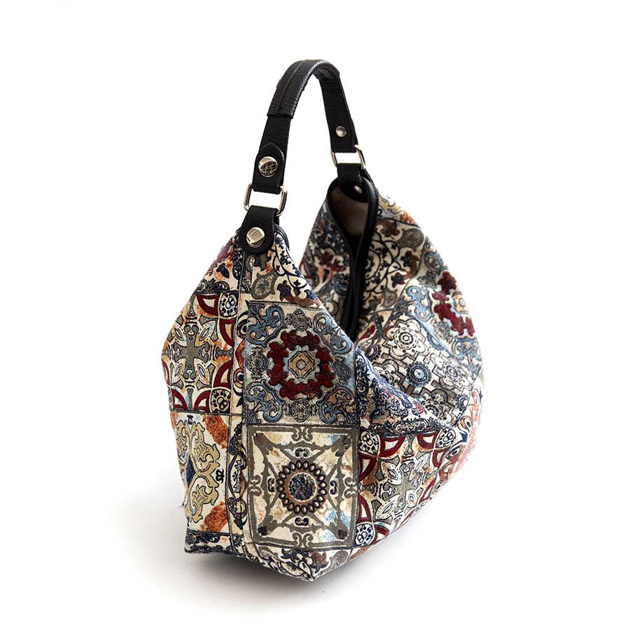 Laura Di Maggio ELSA – Sacca in pelle e tessuto multicolore Nuovo