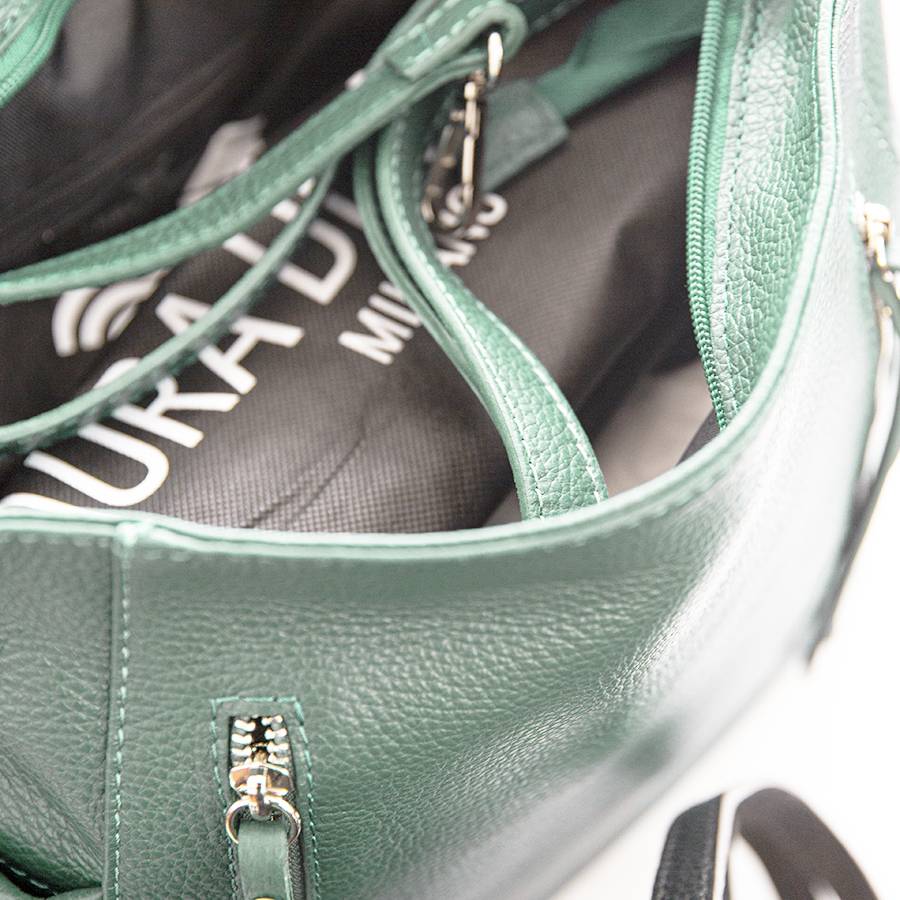 Laura Di Maggio ZIPPY – sacca in pelle con zip menta Promozione