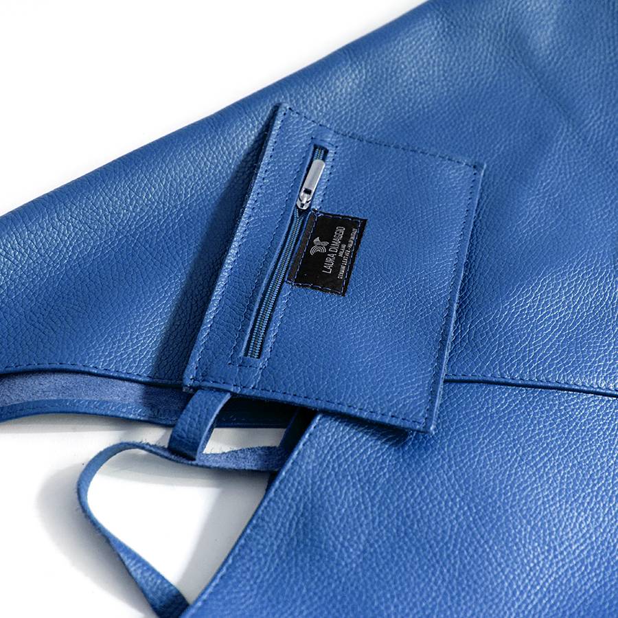 Laura Di Maggio LINA – Maxi sacca in pelle blu Pezzi Unici