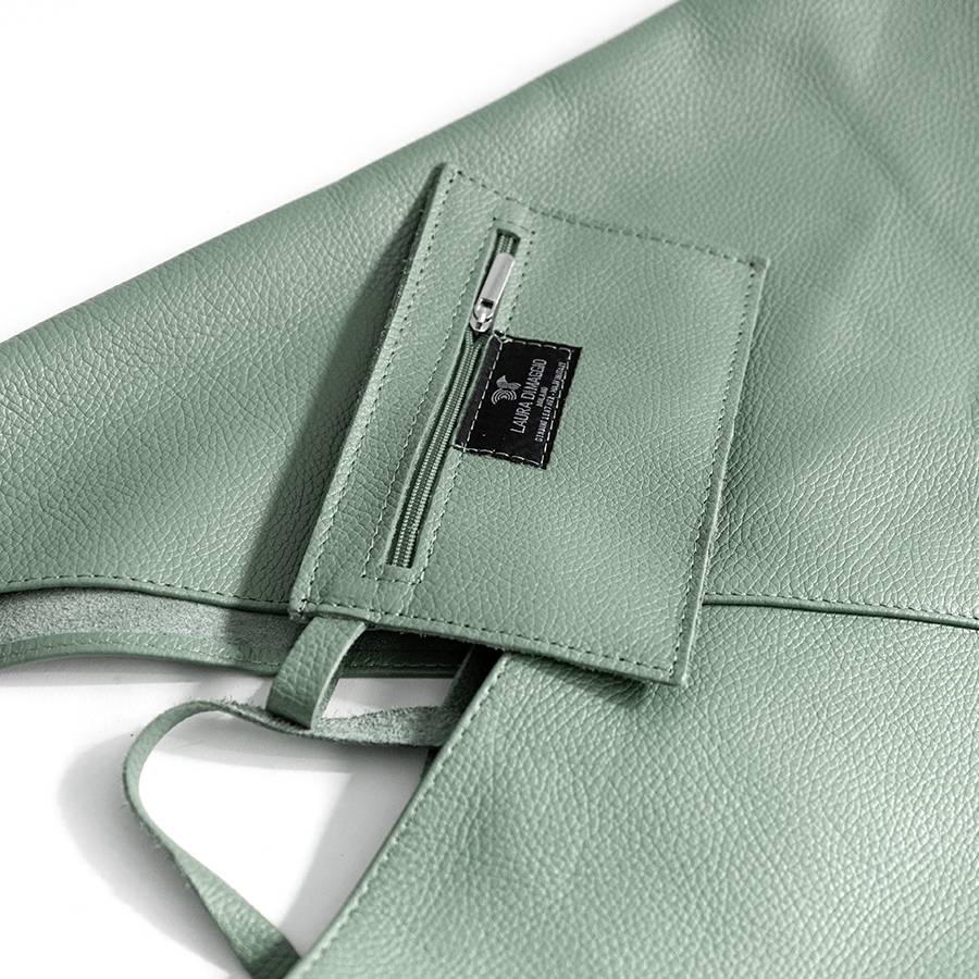 Laura Di Maggio LINA – Maxi sacca in pelle menta Qualità Garantita
